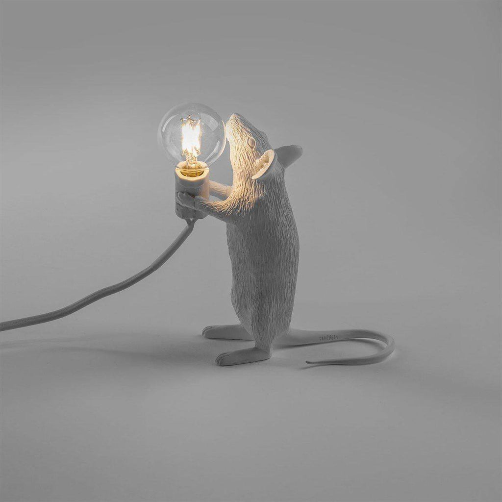 Lampe Mouse White Standing - Souris blanche debout de Marcantonio - Seletti-The Woods Gallery