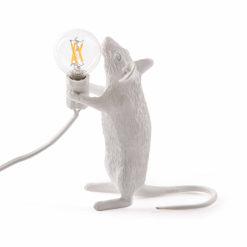Lampe Mouse White Standing - Souris blanche debout de Marcantonio - Seletti-The Woods Gallery