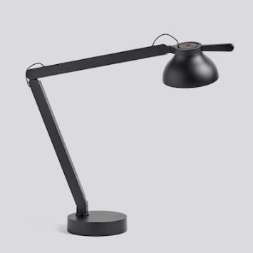 Lampe de bureau PC double arm with table base de Pierre Charpin - Hay-Soft black-The Woods Gallery