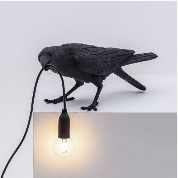 Lampe oiseau Bird Playing de Marcantonio - Seletti-Noir-The Woods Gallery