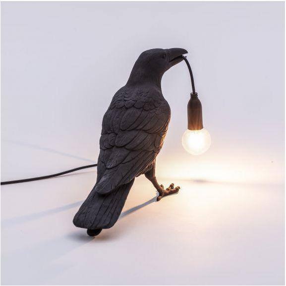 Lampe oiseau Bird Waiting de Marcantonio - Seletti-Noir-The Woods Gallery