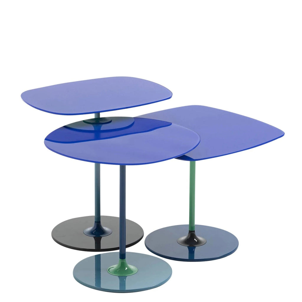 Lot de 3 tables d'appoint Thierry de Piero Lissoni - Kartell-Bleu-The Woods Gallery