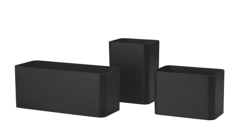 Lot de 3 vide-poches muraux-Noir-The Woods Gallery