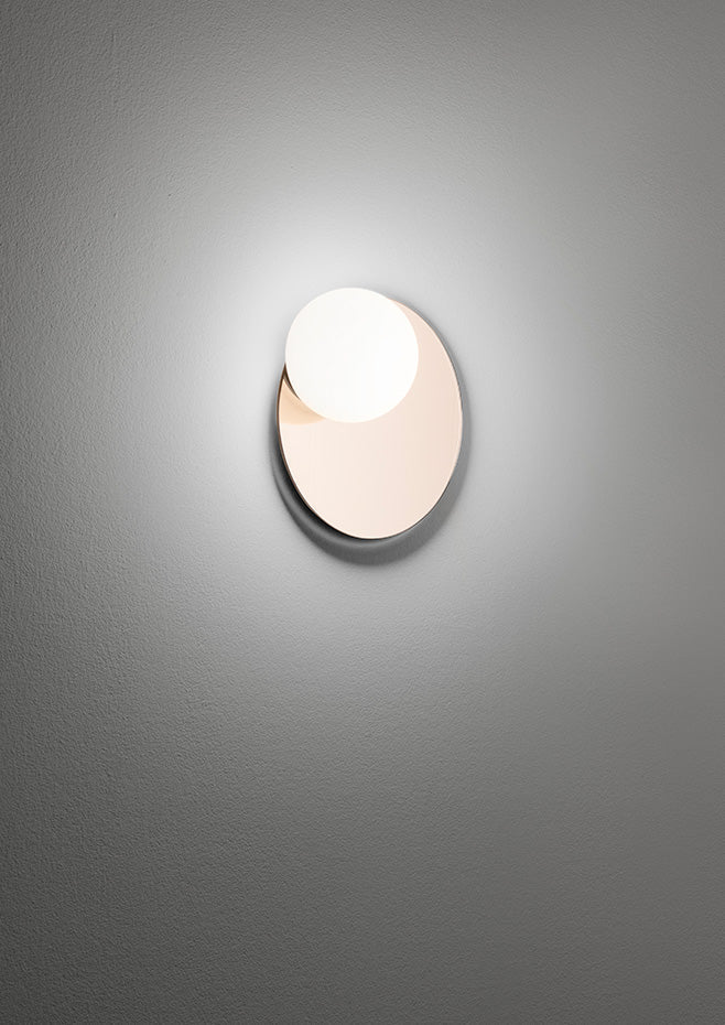 Miroir avec applique lumineuse Circ - Estiluz-Ø30.8 cm-Bronze-The Woods Gallery