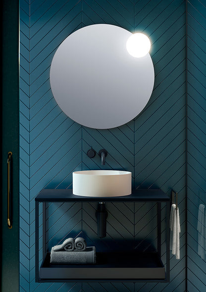 Miroir avec applique lumineuse Circ - Estiluz-Ø70 cm-Gris Fumé-The Woods Gallery