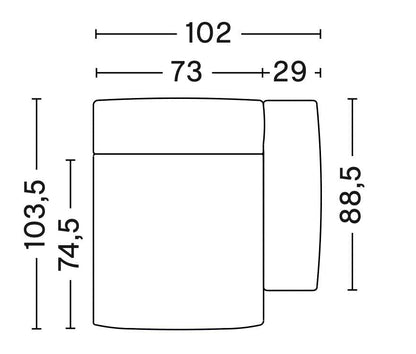 Module S1065 - canapé Mags Soft Low- accoudoir droit - Hay-Catégorie de prix 1-Blanc-The Woods Gallery