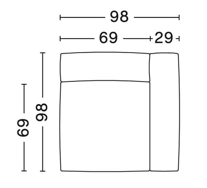 Module S1861 canapé Mags Soft- Module intérieur angle droit - Hay-Catégorie de prix 1-Blanc-The Woods Gallery