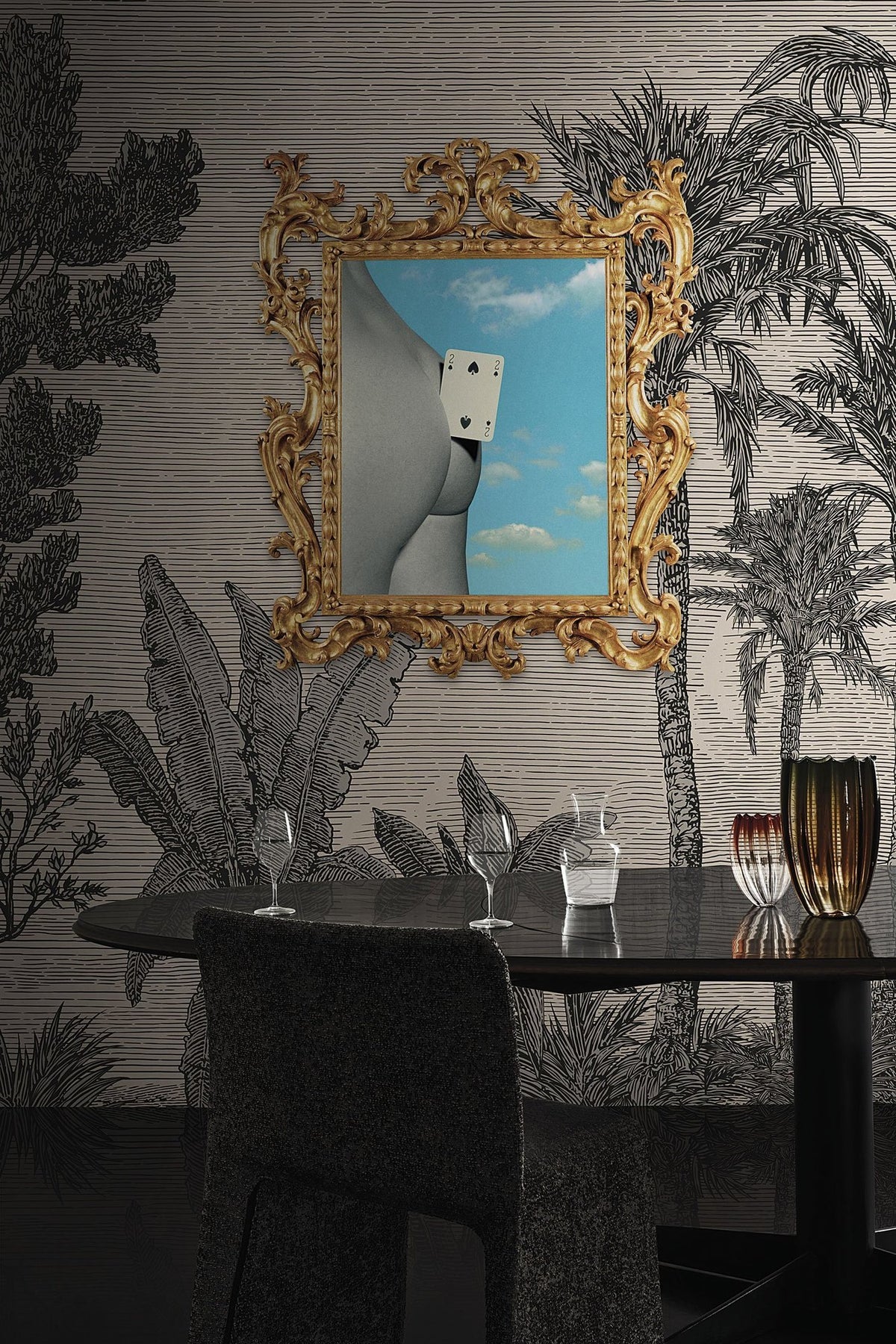 Papier peint "Change your view" Gris de ToiletPaper-Support vinyle – surface gaufrée et irrégulière - simule la toile d’un tableau-The Woods Gallery