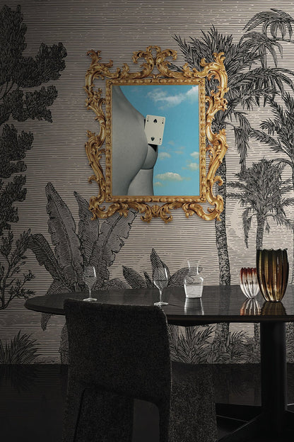 Papier peint "Change your view" Gris de ToiletPaper-Support vinyle – surface gaufrée et irrégulière - simule la toile d’un tableau-The Woods Gallery
