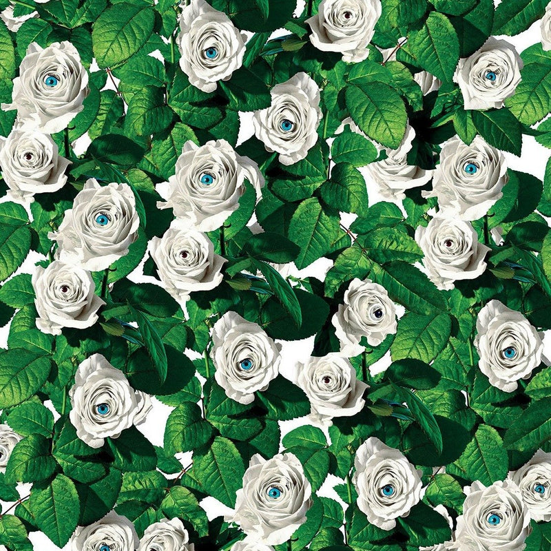 Papier peint "Eyes and roses" Blanc de ToiletPaper-Support vinyle – surface gaufrée et irrégulière - simule la toile d’un tableau-The Woods Gallery