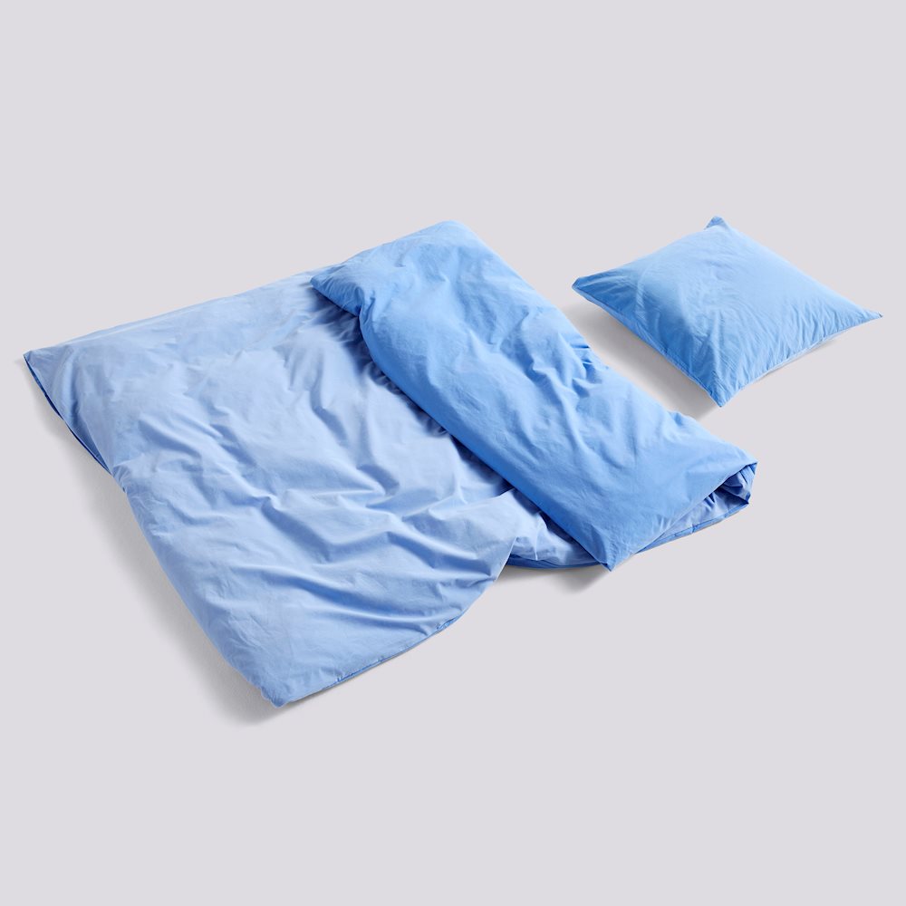 Parure de lit bicolore Duo 140 x 200 cm - Hay-Bleu clair-The Woods Gallery
