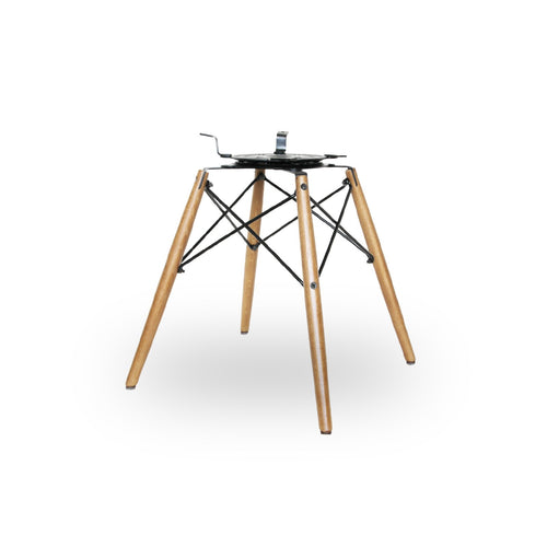 Piètement base Dowel rotative Chêne pour chaises en fibre de verre Eames