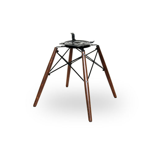 Piètement base Dowel rotative Noyer pour chaises en fibre de verre Eames