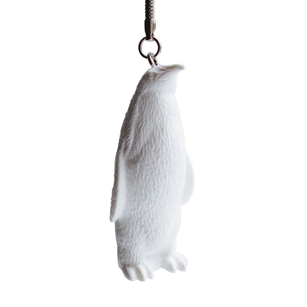 Porte clé Pocket Penguin de Ottmar Hörl - Pingouin de poche-blanc-The Woods Gallery