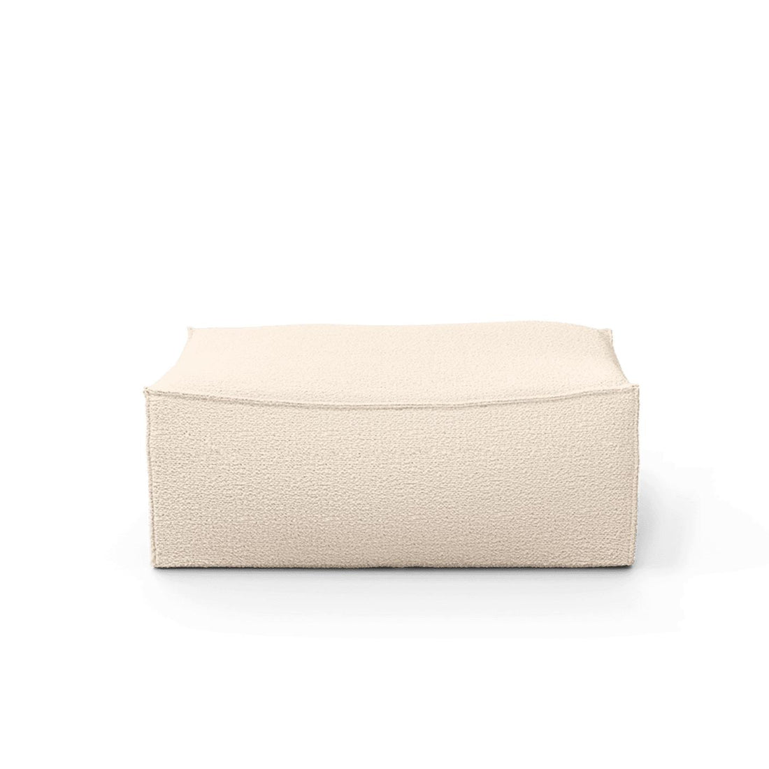 Pouf carré Catena / Large - Ferm Living-Blanc-Wool Boucle-The Woods Gallery