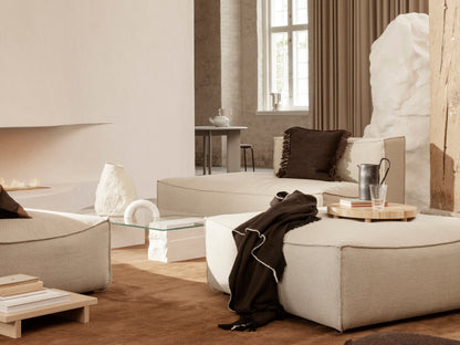 Pouf carré Catena / Small - Ferm Living-Beige-Rich linen-The Woods Gallery