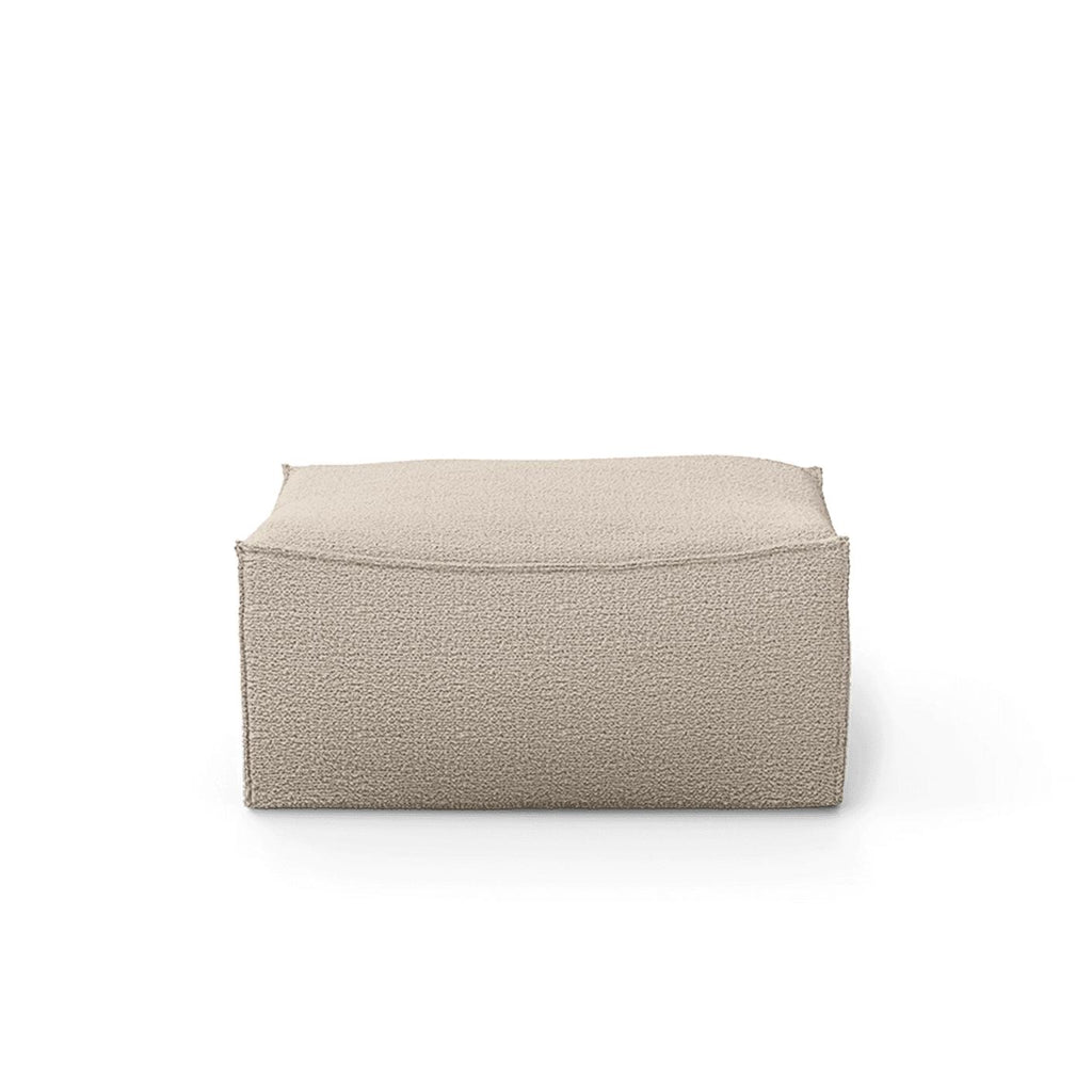 Pouf carré Catena / Small - Ferm Living-Beige-Wool Boucle-The Woods Gallery
