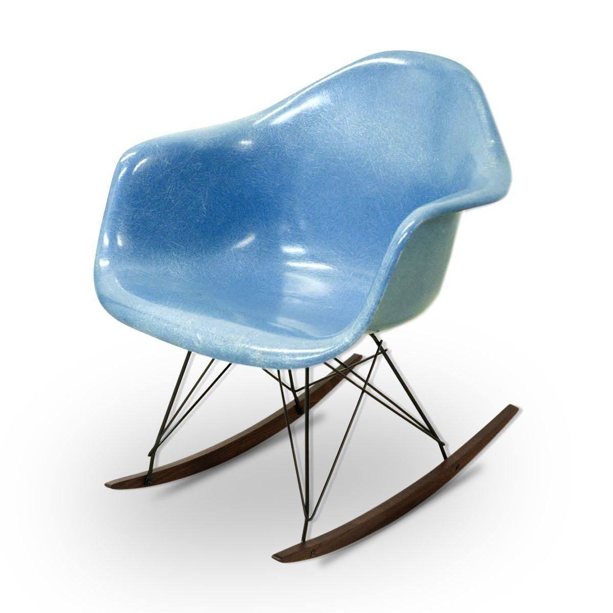 Rocking chair Light Blue de Charles &amp; Ray Eames - Herman Miller - Vintage-The Woods Gallery