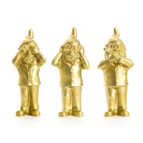 Sculpture Bearers of Secrets (Pack de 3) de Ottmar Hörl - Pack gardiens des secrets-doré-The Woods Gallery