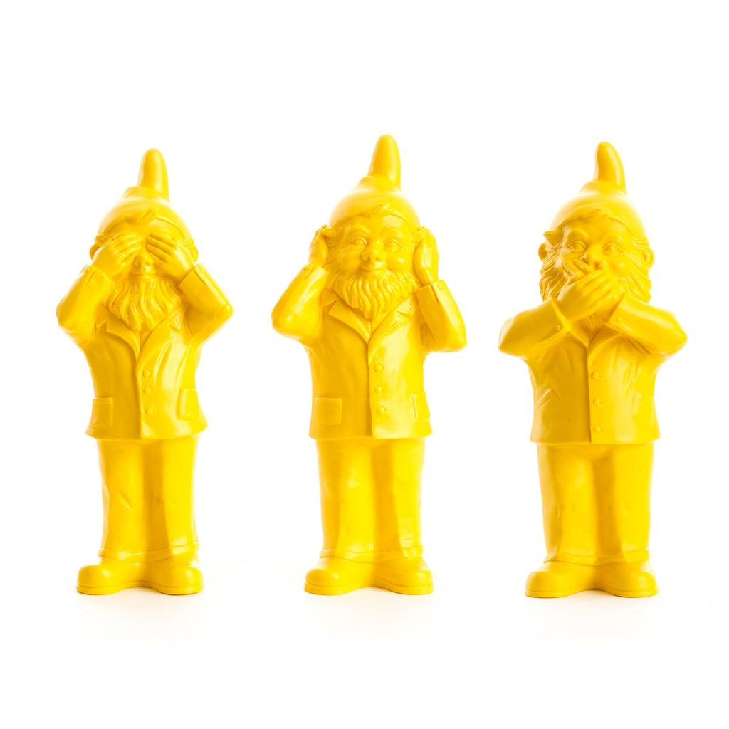 Sculpture Bearers of Secrets (Pack de 3) de Ottmar Hörl - Pack gardiens des secrets-jaune-The Woods Gallery