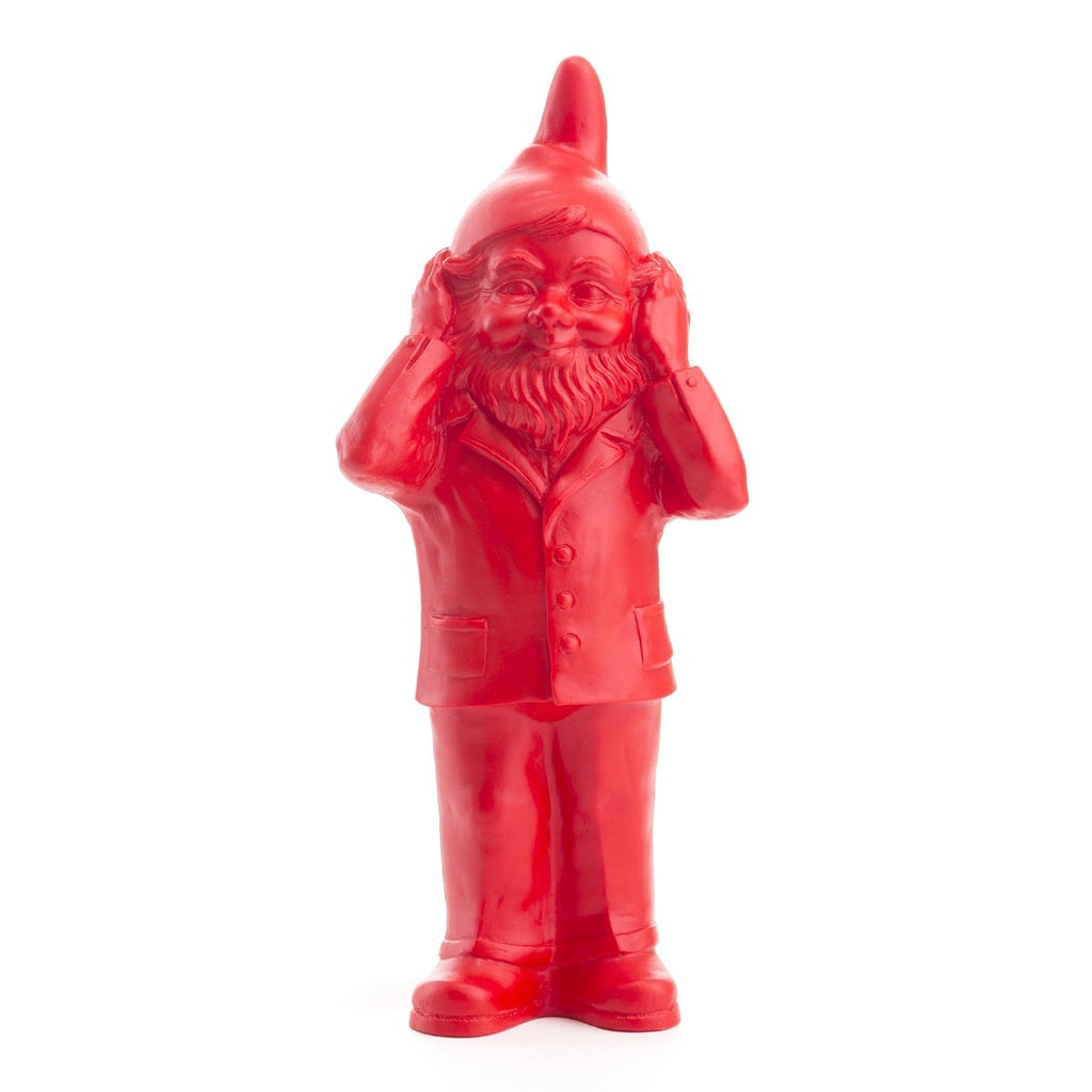 Sculpture Hear Nothing de Ottmar Hörl - Nain de jardin - Hear Nothing-jaune-Non signé-The Woods Gallery