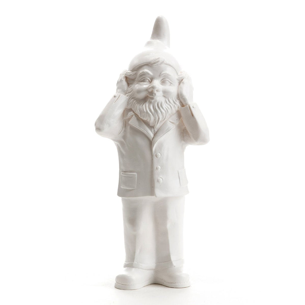 Sculpture Hear Nothing de Ottmar Hörl - Nain de jardin - Hear Nothing-jaune-Non signé-The Woods Gallery