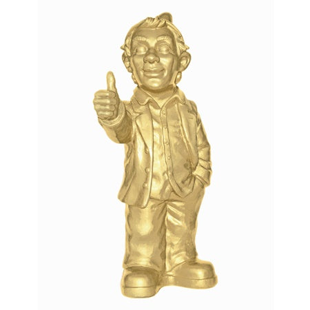 Sculpture Optimiste d'Ottmar Hörl-Jaune-Signé à la main par l'artiste-The Woods Gallery