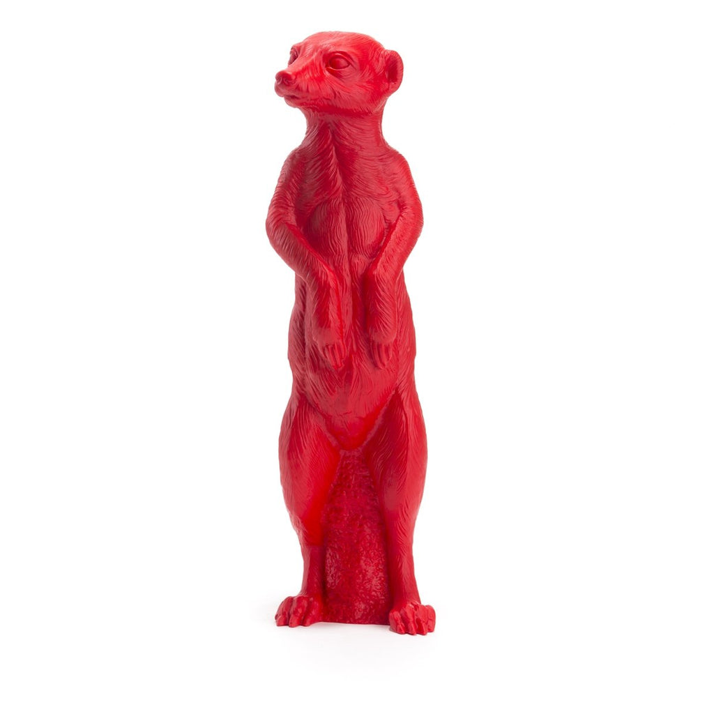 Sculpture Suricate de Ottmar Hörl - Suricate-rouge-Sans Signature-The Woods Gallery