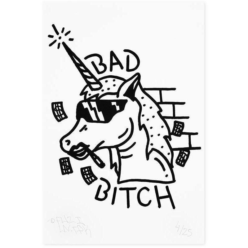 Sérigraphie Bad Bitch de Fuzi-The Woods Gallery