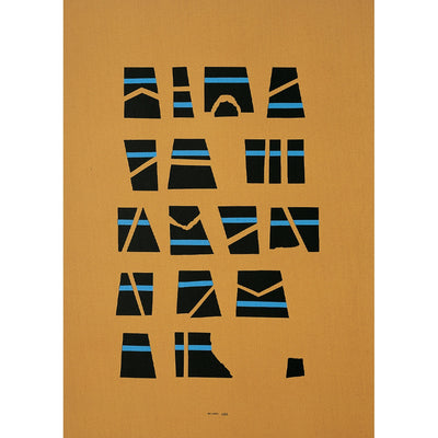 Sérigraphie "Écriture illisible d'un peuple inconnu" Ocre par Bruno Munari - Danese Milano-The Woods Gallery