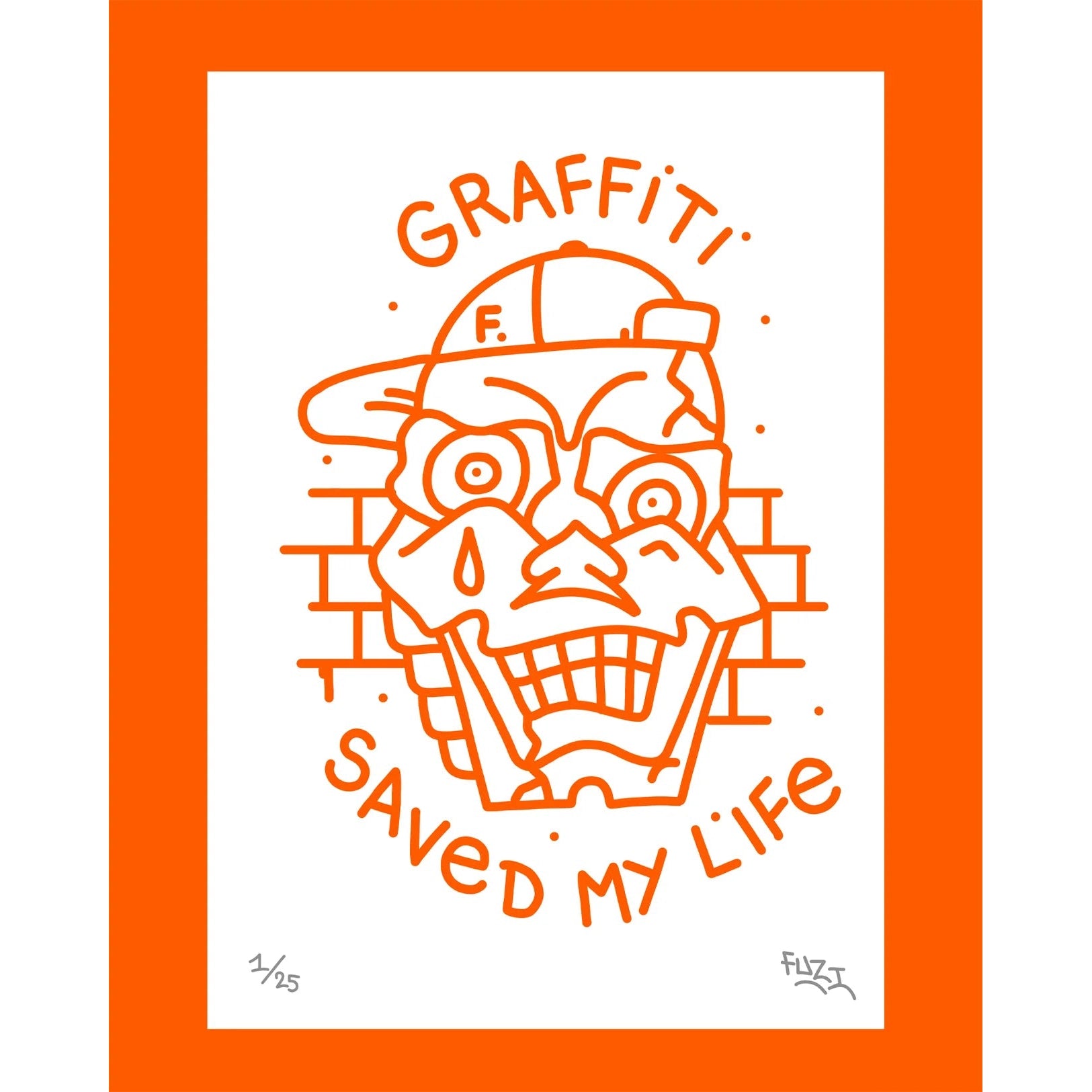 Sérigraphie Graffiti Saved My Life de Fuzi-The Woods Gallery