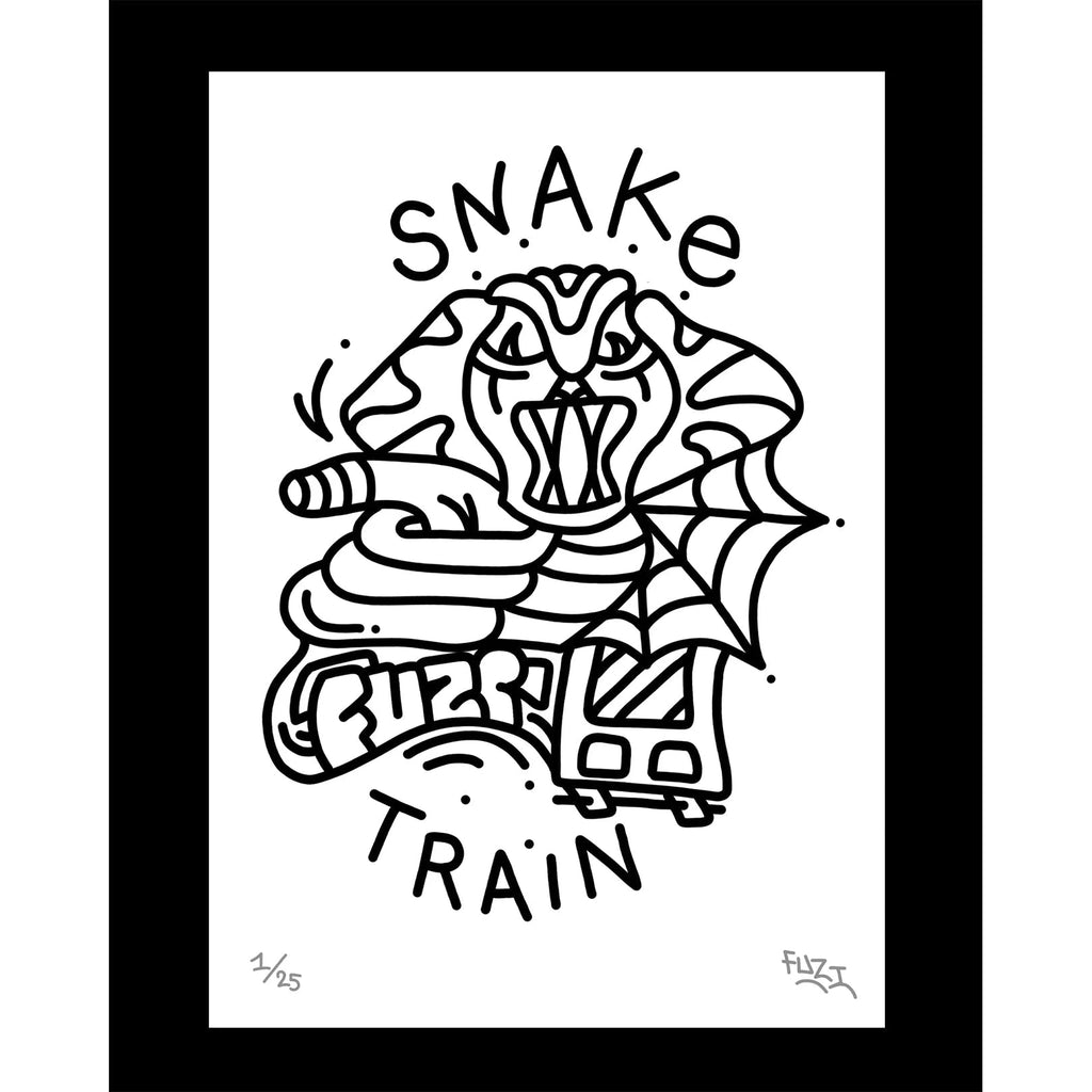 Sérigraphie Snake Train de Fuzi-The Woods Gallery