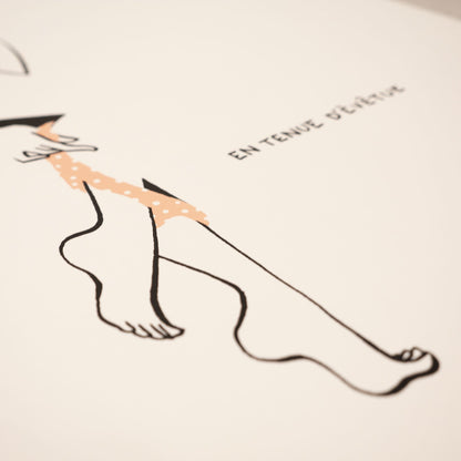 Sérigraphie "en tenue d’évêtue" rose - Petites luxures Simon Frankart-The Woods Gallery