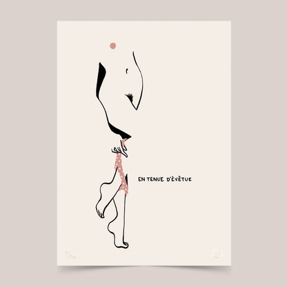 Sérigraphie "en tenue d’évêtue" rose - Petites luxures Simon Frankart-The Woods Gallery