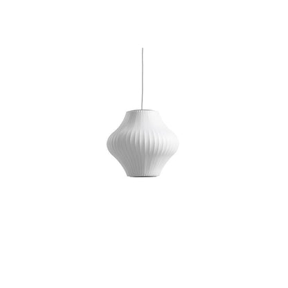 Suspension "Pear Crisscross Bubble Pendant" de George Nelson - Hay-suspension vue de face sur fond blanc-The Woods Gallery