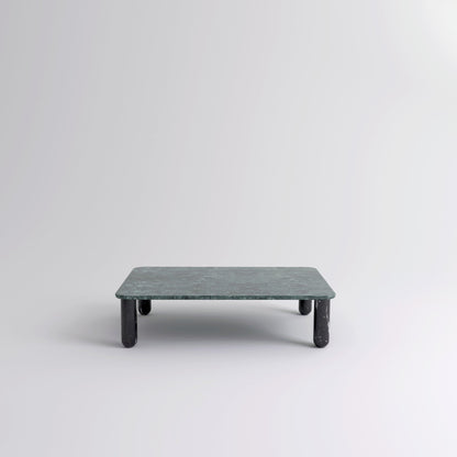 Table "Sunday" de Jean-Baptiste Souletie - La Chance-L 150 x l 100 cm-Marbre Indian Green brillant-Marbre Marquina noir brillant-The Woods Gallery
