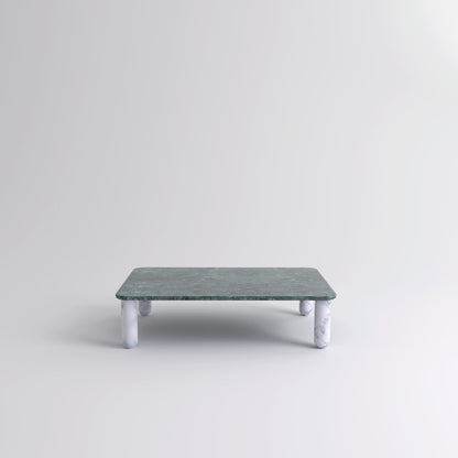 Table "Sunday" de Jean-Baptiste Souletie - La Chance-L 150 x l 100 cm-Marbre Indian Green brillant-Marbre Pele de Tigre mat-The Woods Gallery