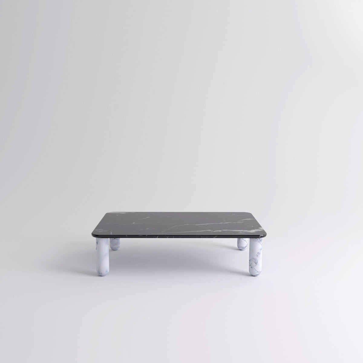 Table "Sunday" de Jean-Baptiste Souletie - La Chance-L 150 x l 100 cm-Marbre Marquina noir-Marbre Pele de Tigre mat-The Woods Gallery