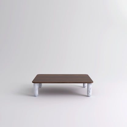 Table "Sunday" de Jean-Baptiste Souletie - La Chance-L 150 x l 100 cm-Noyer-Marbre Pele de Tigre mat-The Woods Gallery