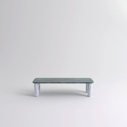 Table "Sunday" de Jean-Baptiste Souletie - La Chance-L 150 x l 50 cm-Marbre Indian Green brillant-Marbre Pele de Tigre mat-The Woods Gallery