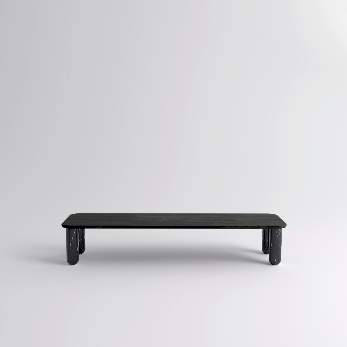 Table "Sunday" de Jean-Baptiste Souletie - La Chance-L 150 x l 50 cm-Noyer-Marbre Marquina noir brillant-The Woods Gallery