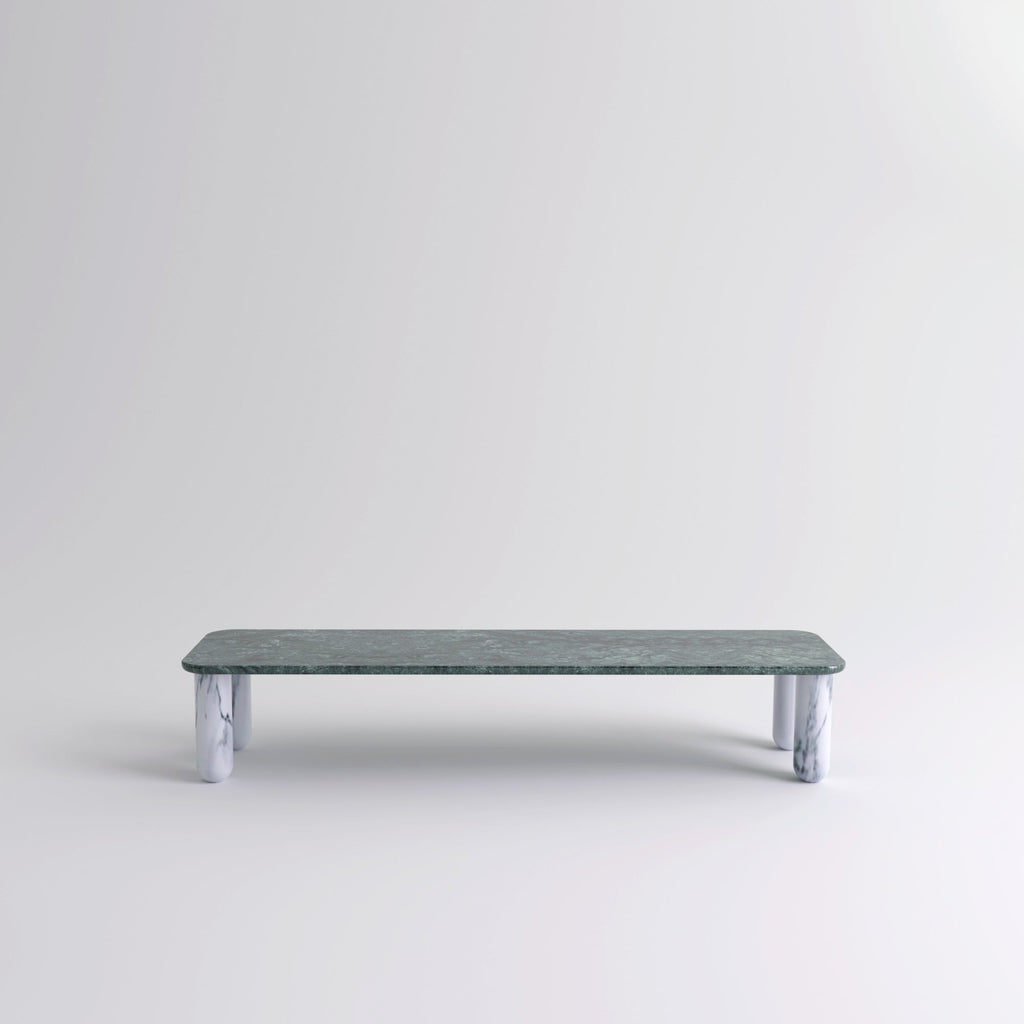 Table "Sunday" de Jean-Baptiste Souletie - La Chance-L 150 x l 50 cm-Noyer-Marbre Marquina noir brillant-The Woods Gallery