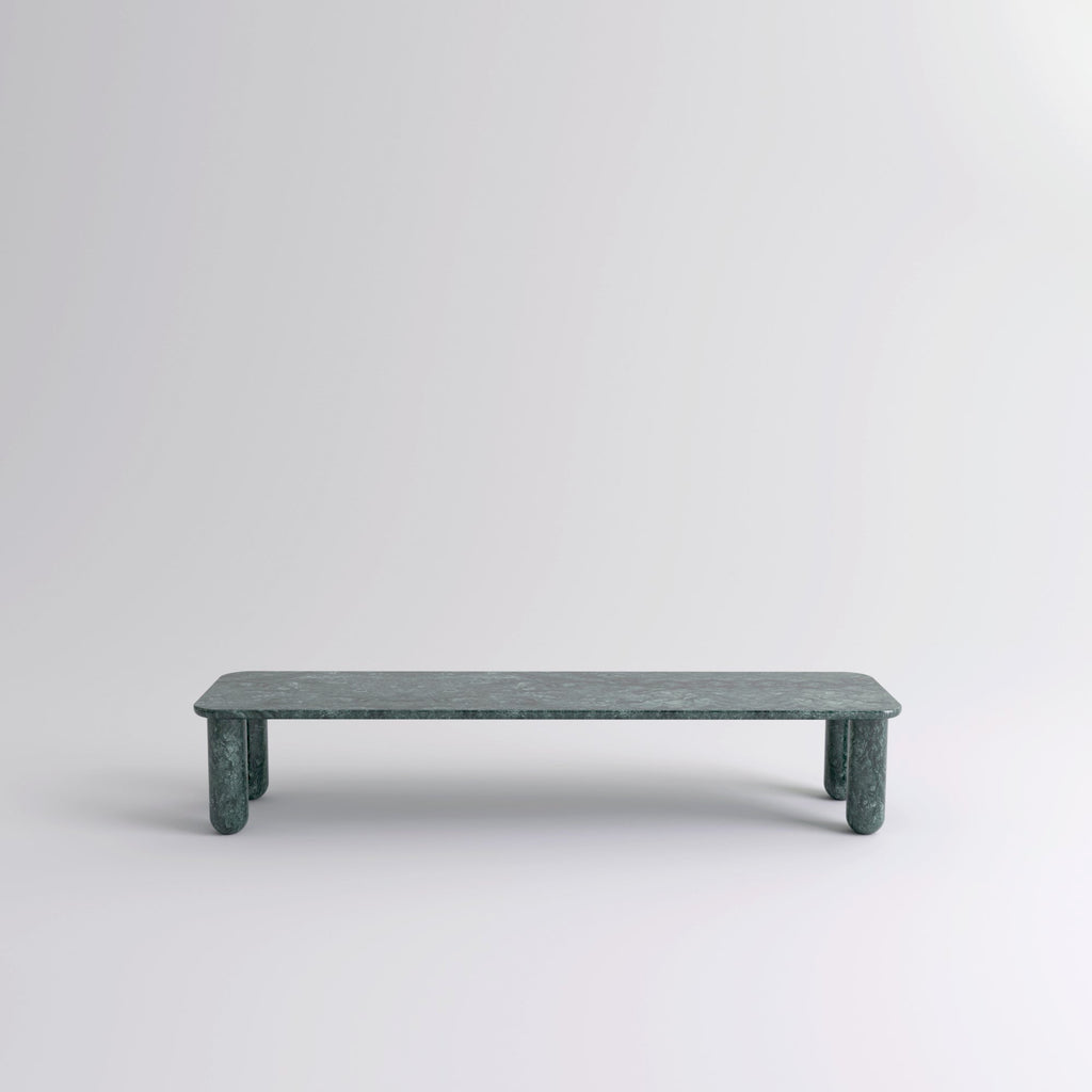 Table "Sunday" de Jean-Baptiste Souletie - La Chance-L 150 x l 50 cm-Noyer-Marbre Marquina noir brillant-The Woods Gallery