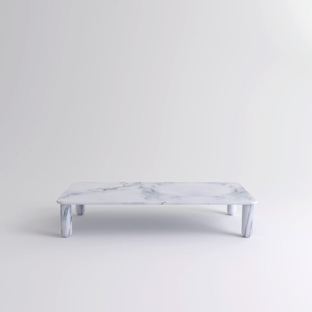 Table "Sunday" de Jean-Baptiste Souletie - La Chance-L 150 x l 50 cm-Noyer-Marbre Marquina noir brillant-The Woods Gallery