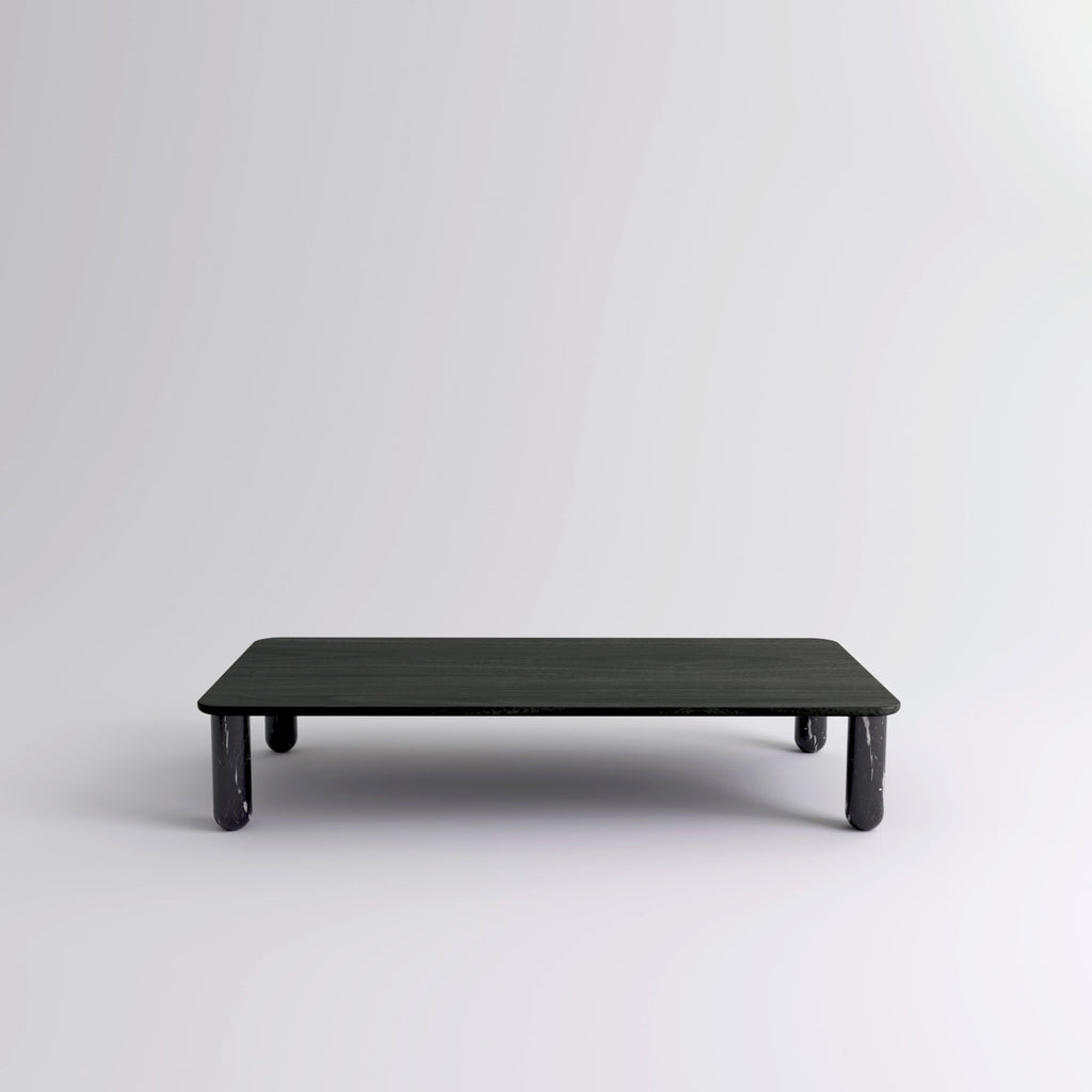 Table "Sunday" de Jean-Baptiste Souletie - La Chance-L 150 x l 50 cm-Noyer-Marbre Marquina noir brillant-The Woods Gallery