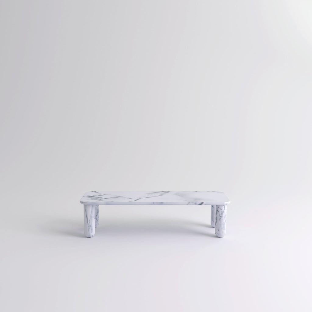 Table "Sunday" de Jean-Baptiste Souletie - La Chance-L 150 x l 50 cm-Noyer-Marbre Marquina noir brillant-The Woods Gallery