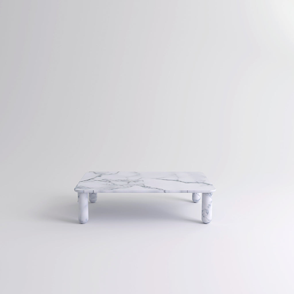 Table "Sunday" de Jean-Baptiste Souletie - La Chance-L 150 x l 50 cm-Noyer-Marbre Marquina noir brillant-The Woods Gallery