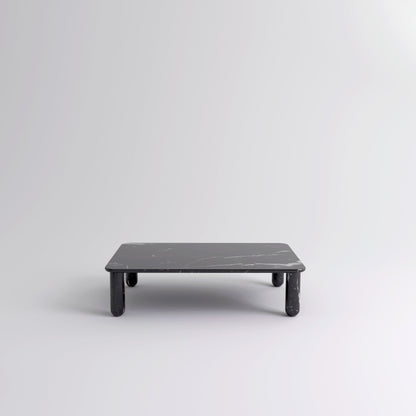 Table "Sunday" de Jean-Baptiste Souletie - La Chance-L 150 x l 50 cm-Noyer-Marbre Marquina noir brillant-The Woods Gallery