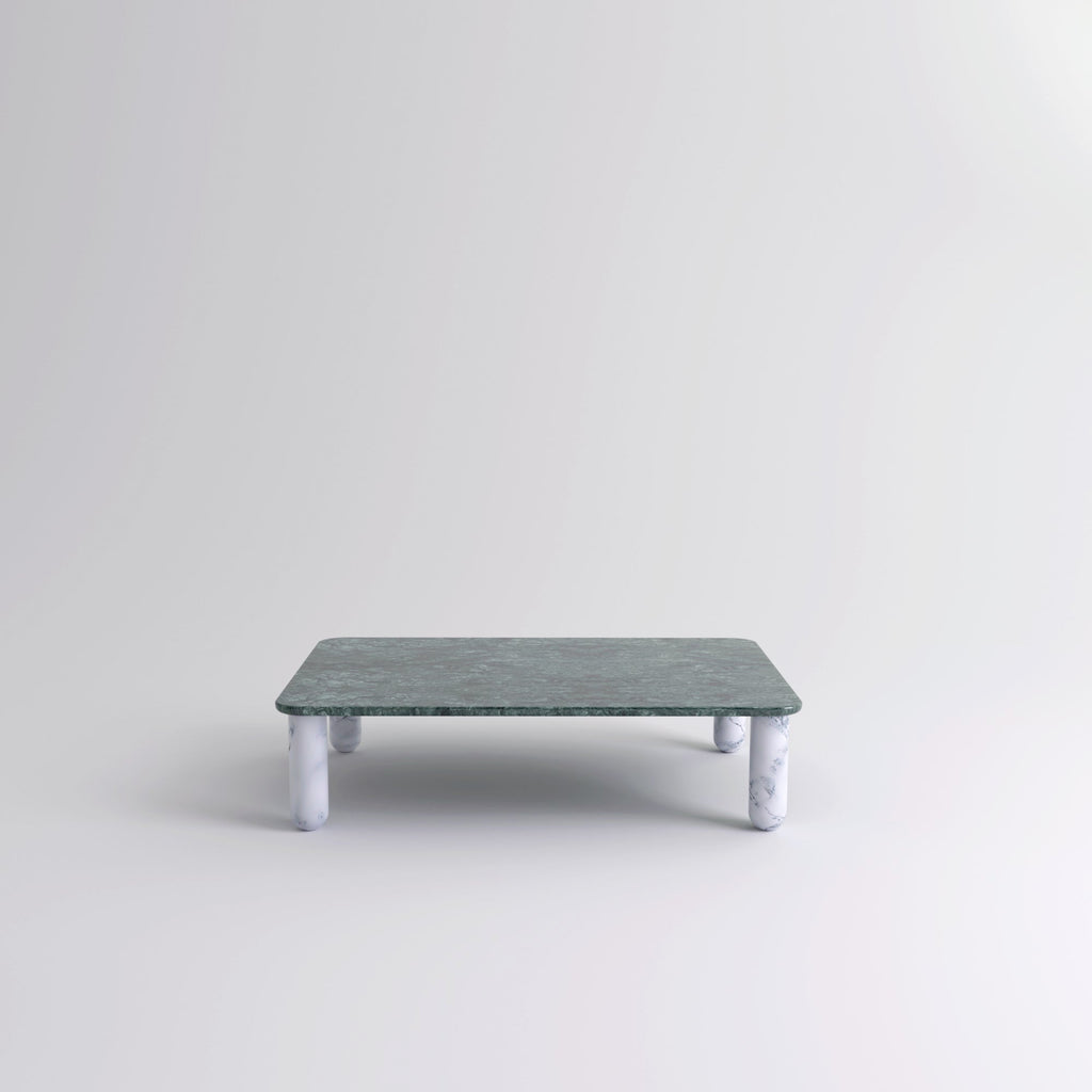 Table "Sunday" de Jean-Baptiste Souletie - La Chance-L 150 x l 50 cm-Noyer-Marbre Marquina noir brillant-The Woods Gallery