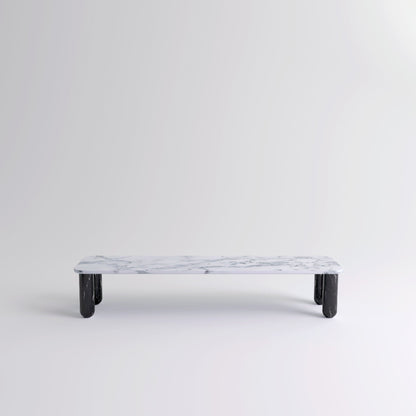 Table "Sunday" de Jean-Baptiste Souletie - La Chance-L 150 x l 50 cm-Noyer-Marbre Marquina noir brillant-The Woods Gallery